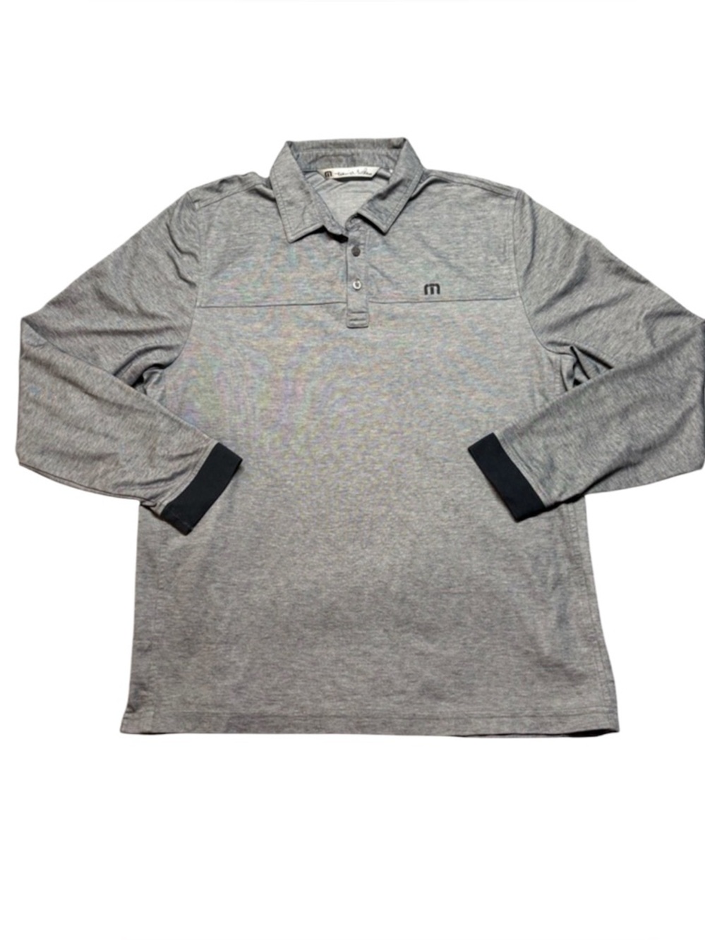 Travis Mathew Onward Colorblock Polo TMA42774 Men’s L Gray Long Sleeve Golf